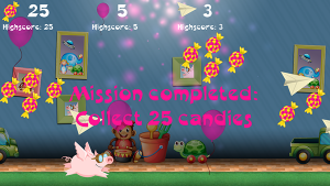 Gameplay level-based mode mission completed
